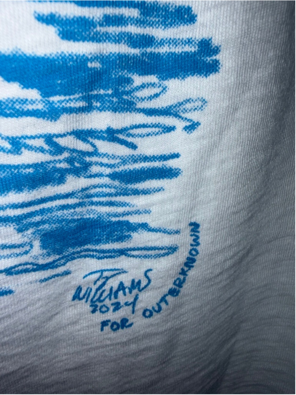 Women's Outerknown White & Blue Graphic Tank Top XXL - Picture 4 of 6